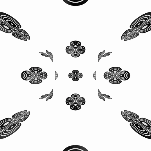 A black-and-white geometric pattern on a torus.